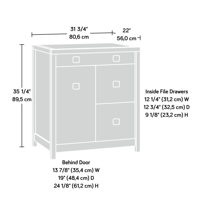 Small Office Credenza in Sindoori Mango Millwood Pines